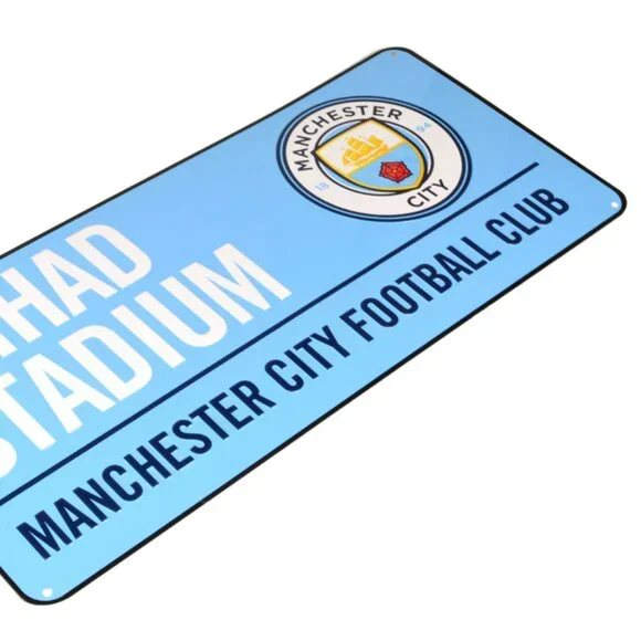 Manchester City FC Blue 'Etihad Stadium' Metal Street Sign - Picture 2 of 2